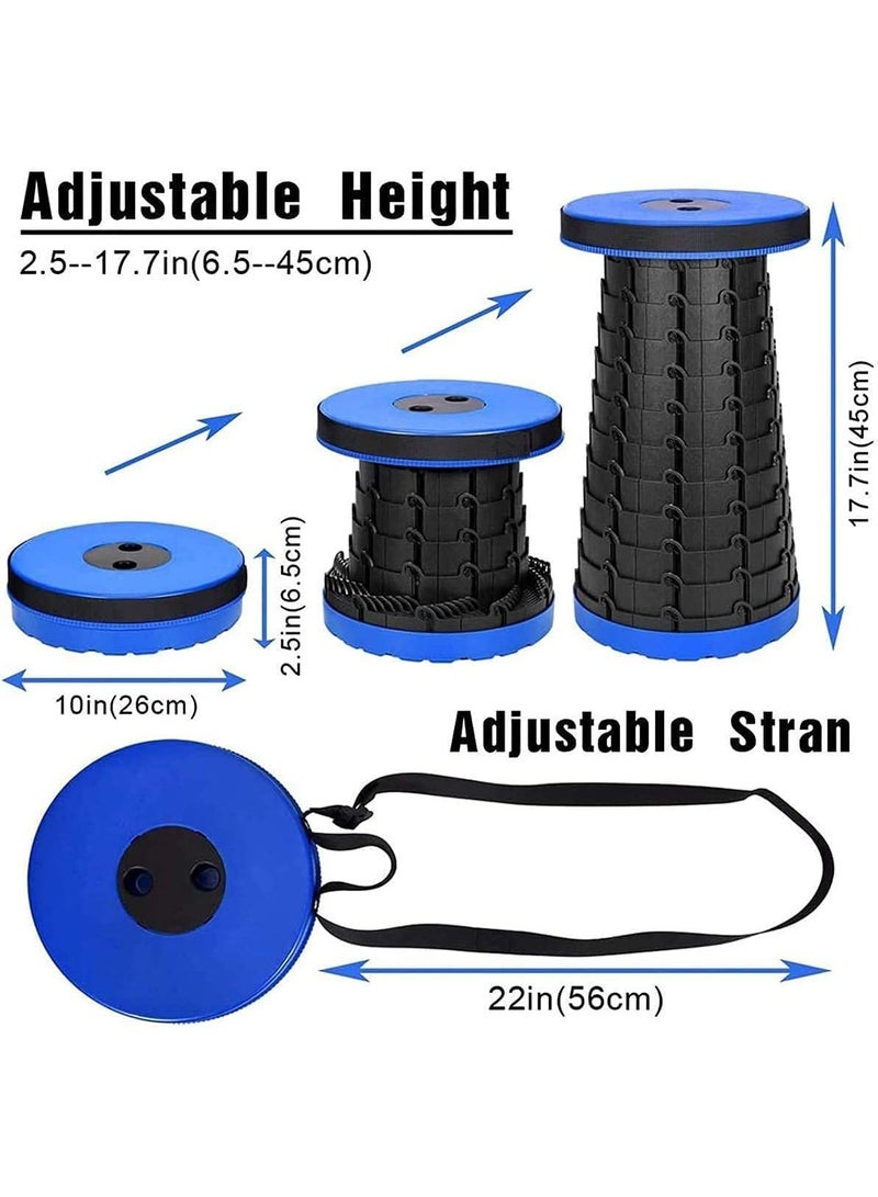 Generic Portable Telescopic Folding Stool – Adjustable Height, Lightweight Compact Seat with Carry Strap – Durable ABS for Camping, Travel, Fishing, Queue, Home & Outdoors – Multicolor – 1pcs - Image 2