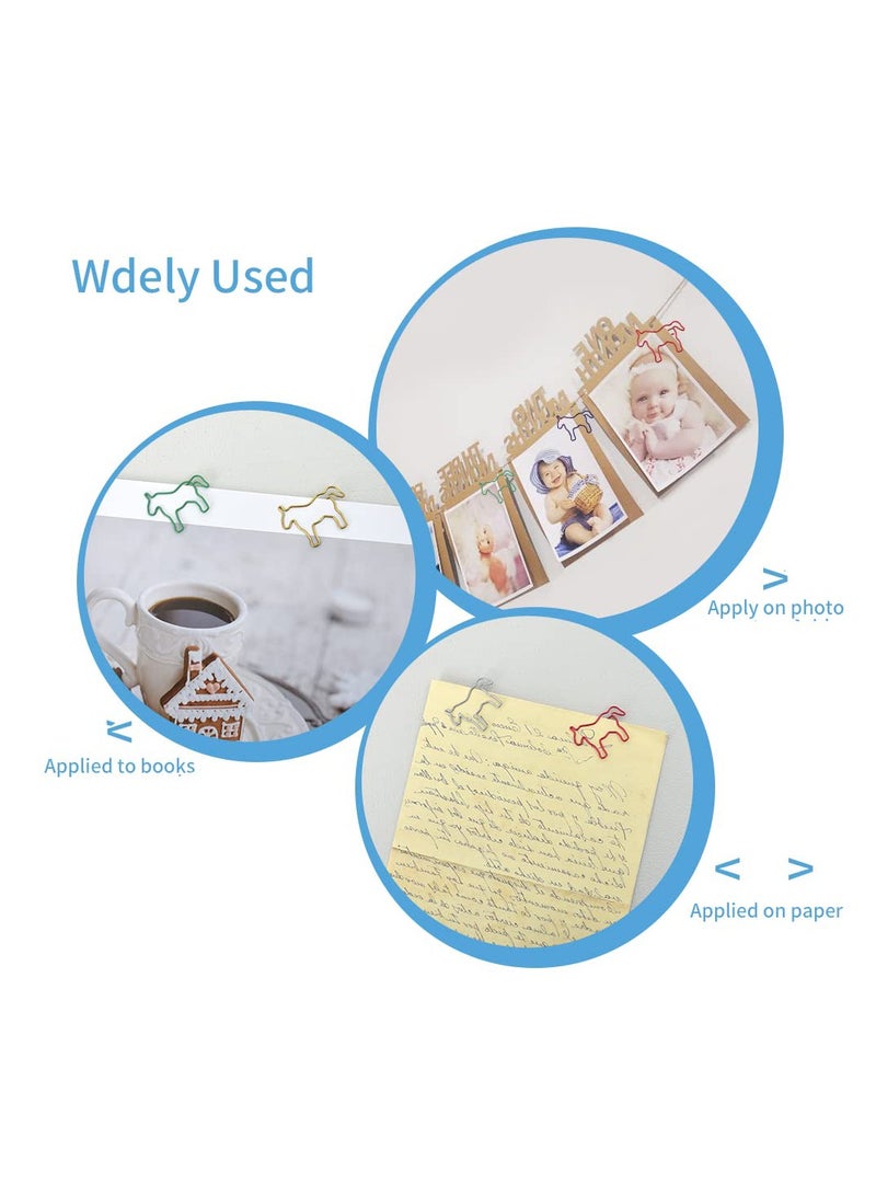 SYOSI 80 PCS Cute Animal Shaped Paperclips, Cute Paper Clips Assorted, 6 Colors in Gift Box for Students Office Stuffer, Kids Children Party Invitation Card Student Scrapbooks Notebook - Image 4