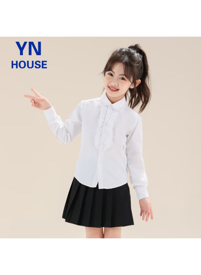 Yinuofang Girls' Pleated Skirt Performance Dress, British Style Short Skirt, School Choir Uniform, Black Suit, School Uniform, Garden Party Dress, Children's Day Outfit - Image 3