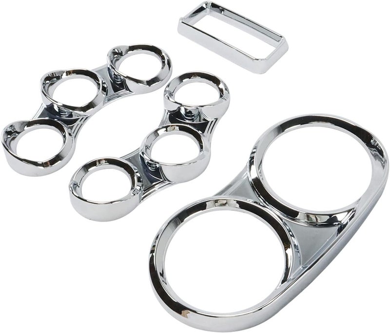 LOSTAR Peterbilt Center Gauge Cover Kit - Chrome Instrument Dash Gauge Covers with Visor for 2006-2020 Peterbilt Models - Image 5