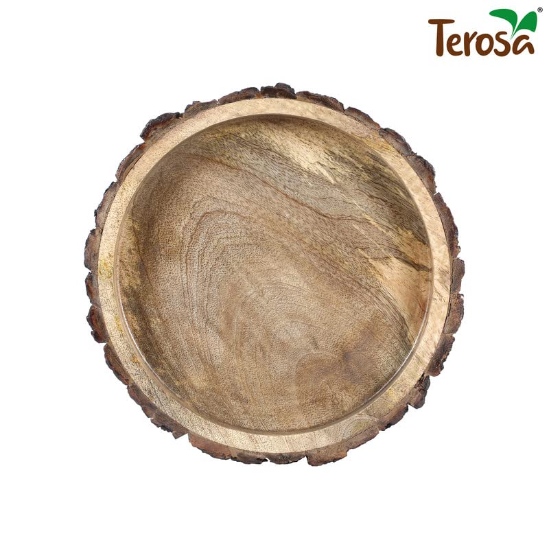 Terosa Rustic Luxuria Indian Rosewood Pizza Plate or Serving Tray I Round I Large I 10 inches - Image 2