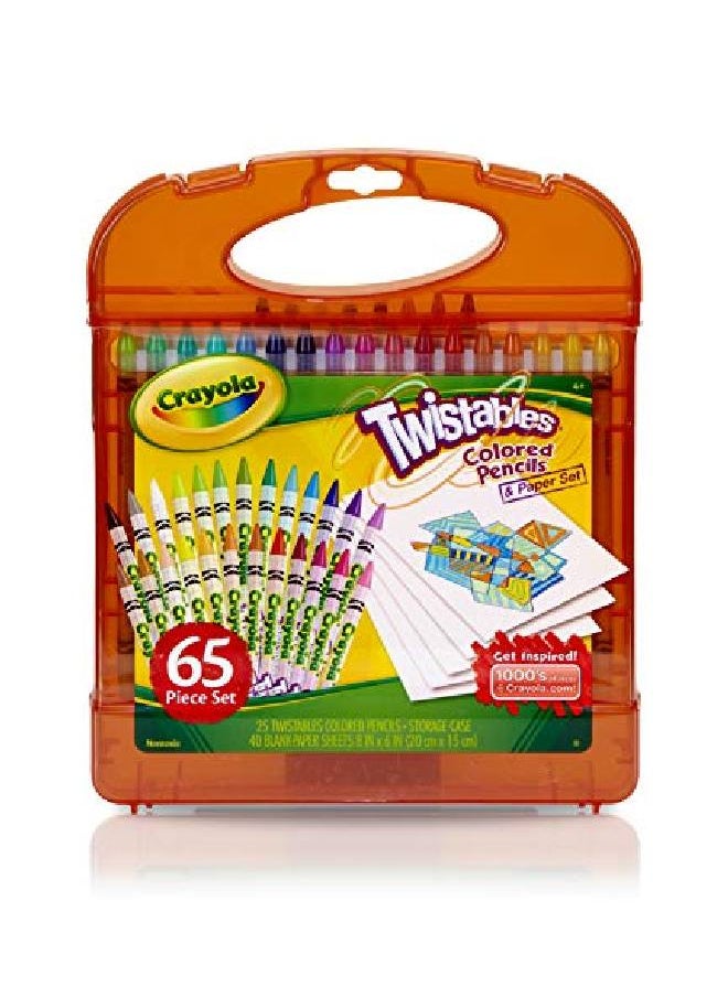 Crayola - Twistables Colored Pencils Kit 25 Twistables Colored Pencils And 40 Sheets Of Paper - Image 1