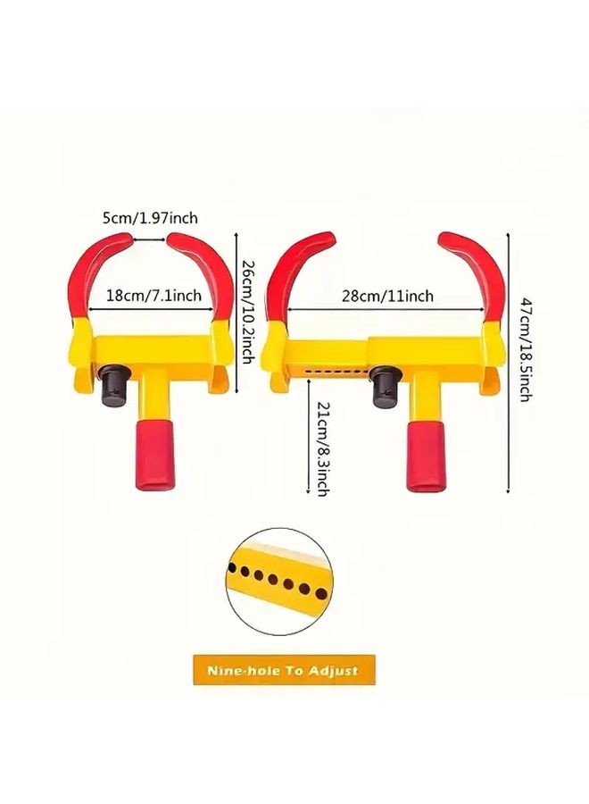Multipurpose Tow Truck Wheel Clamp Universal Safety Tire Lock Adjustable Horn Lock Iron Material for Trailer SUV Boat Sedan Truck Motorcycle Golf Cart - Image 2