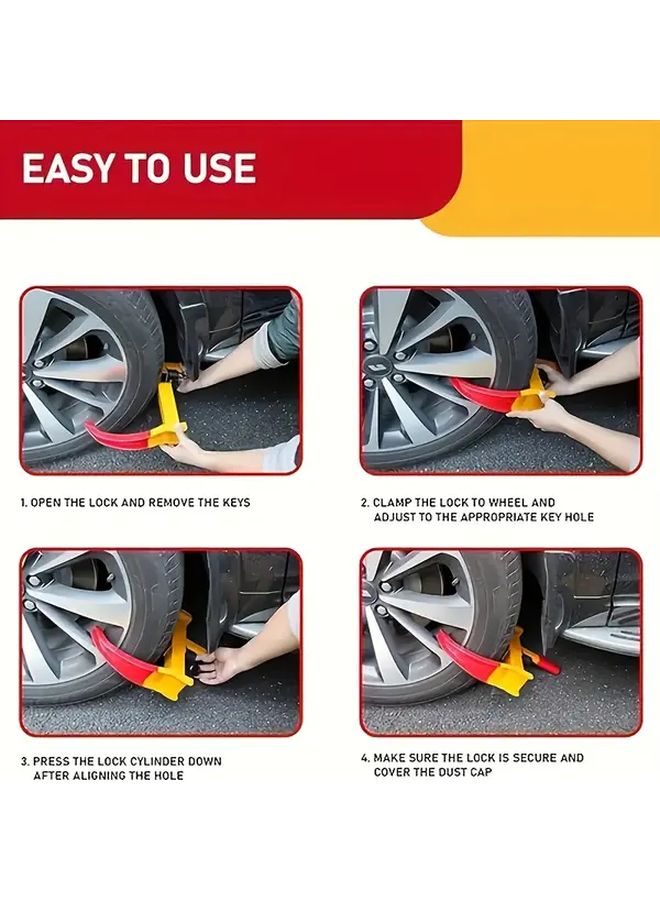 Multipurpose Tow Truck Wheel Clamp Universal Safety Tire Lock Adjustable Horn Lock Iron Material for Trailer SUV Boat Sedan Truck Motorcycle Golf Cart - Image 4