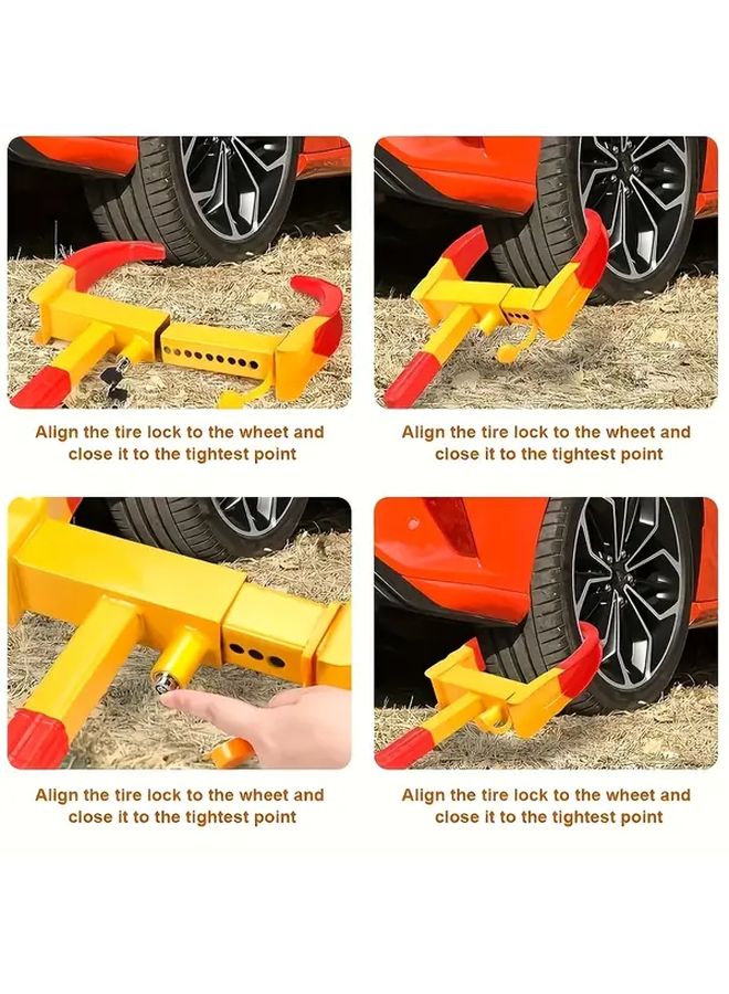 Multipurpose Tow Truck Wheel Clamp Universal Safety Tire Lock Adjustable Horn Lock Iron Material for Trailer SUV Boat Sedan Truck Motorcycle Golf Cart - Image 3