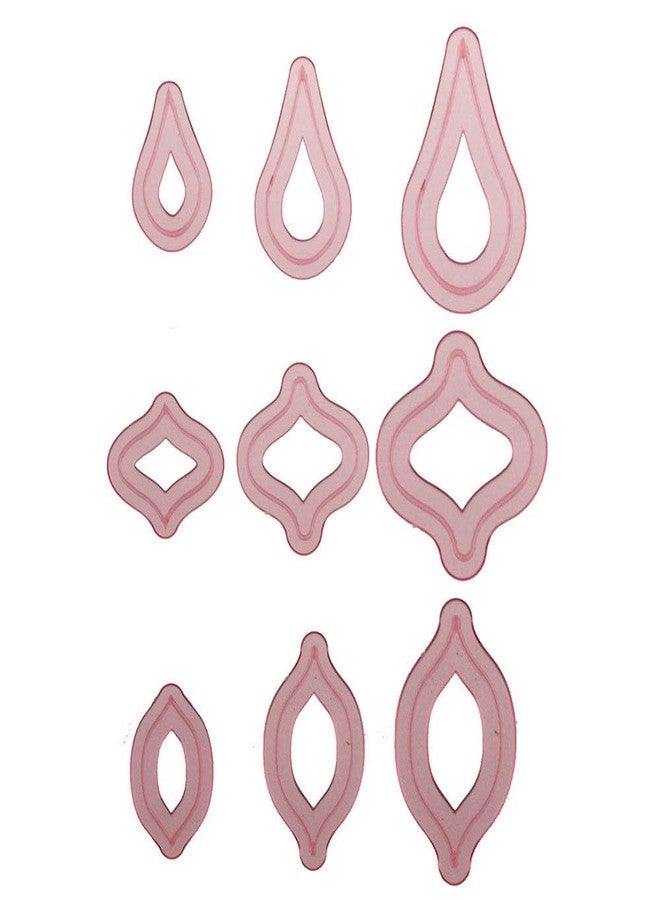 Cake Decor 9pcs Teardrop Element Cutter Set Cookie Cutter Plastic Fondant Cutter Gumpaste Cutter - Image 1