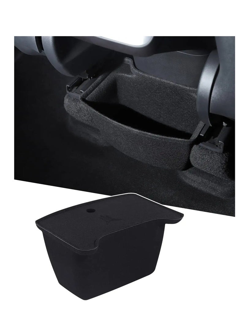 Storage Box ​for Fit Tesla Model Y, Rear Center Console Organizer Tray Flocking, Model Y Accessories 2nd Row Seat Organizer Container 2021 2022 (Rear Middle ABS Box) - Image 1