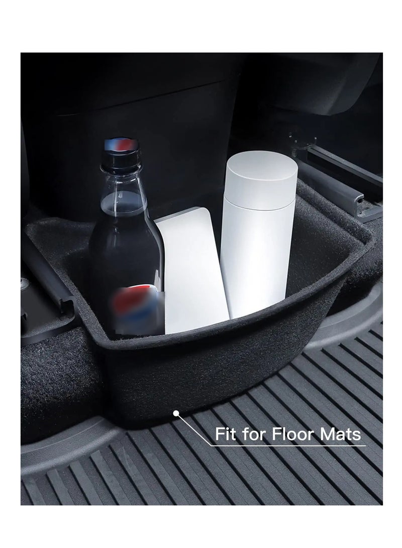Storage Box ​for Fit Tesla Model Y, Rear Center Console Organizer Tray Flocking, Model Y Accessories 2nd Row Seat Organizer Container 2021 2022 (Rear Middle ABS Box) - Image 2