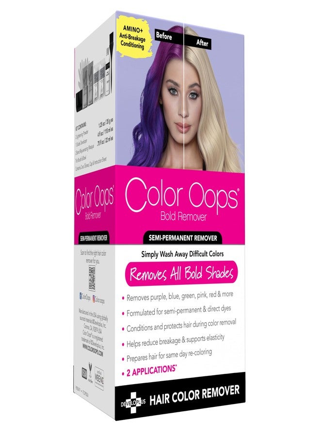 Color Oops Bold Remover, 2 Applications, Hair Dye Remover Safely Removes Direct Dyes and Semi Permanent Hair Color, Recolor The Same Day, Vegan & Cruelty Free - Image 1