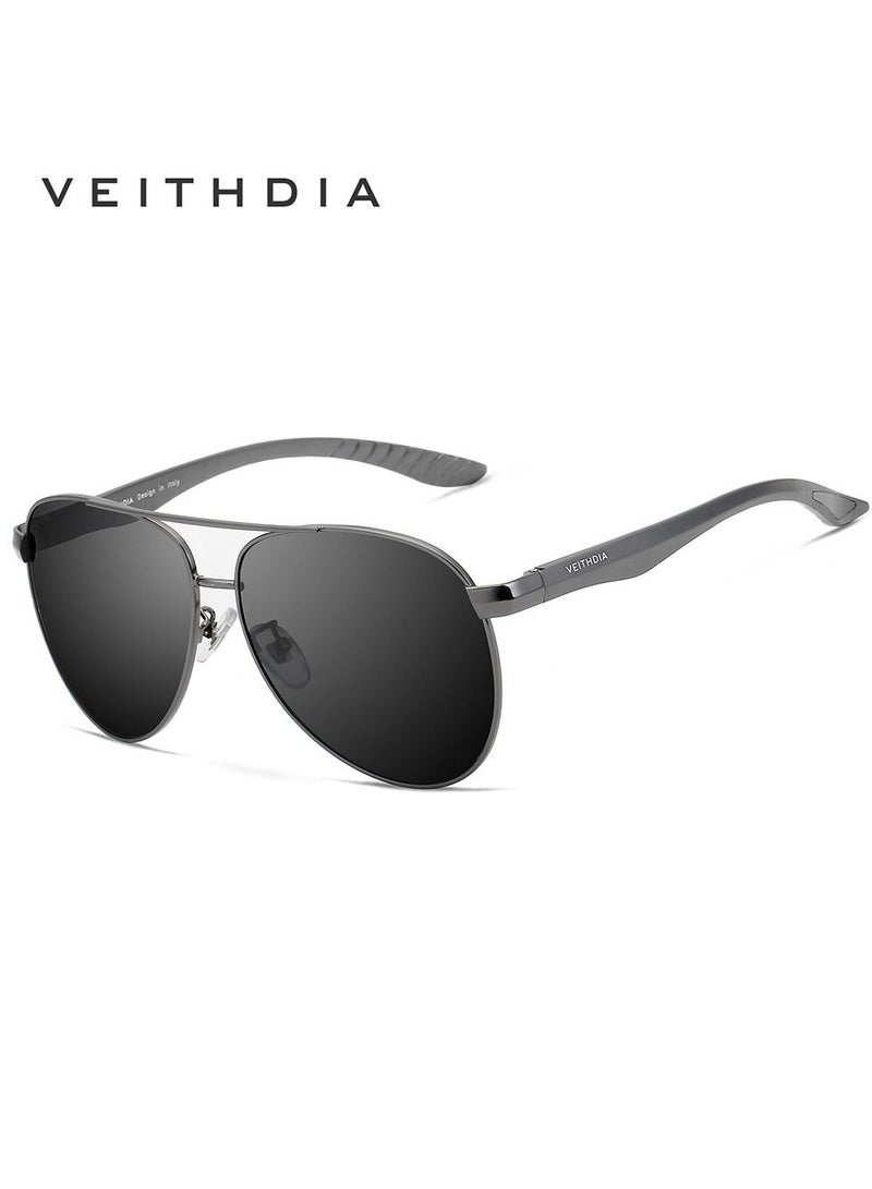 Veithdia Men's Full Frame Polarized UV400 Pilot Frame Sunglasses  - Image 1