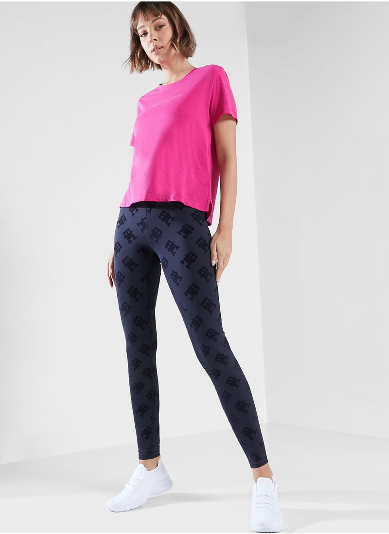 TOMMY HILFIGER - Monogram Flock Legging - Image 1