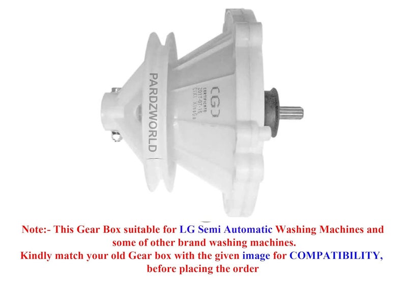 PARDZWORLD Gear Box with Pulley Compatible for LG Semi Automatic Washing Machines SHAFTROUNDKNURLING MATCH BUY - Image 4