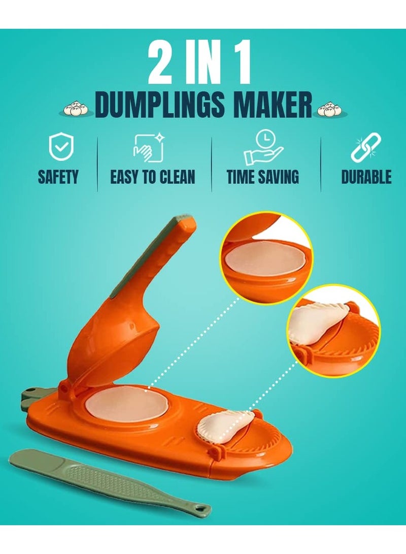 KASTWAVE أداة يدوية لعجن الزلابية صانع جلد الزلابية المحمول قوالب الزلابية DIY برتقالي - Image 1