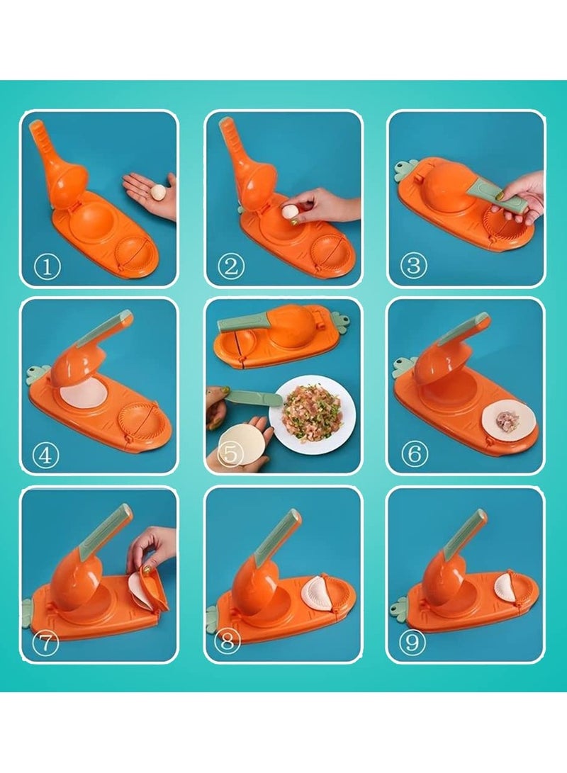 KASTWAVE أداة يدوية لعجن الزلابية صانع جلد الزلابية المحمول قوالب الزلابية DIY برتقالي - Image 2