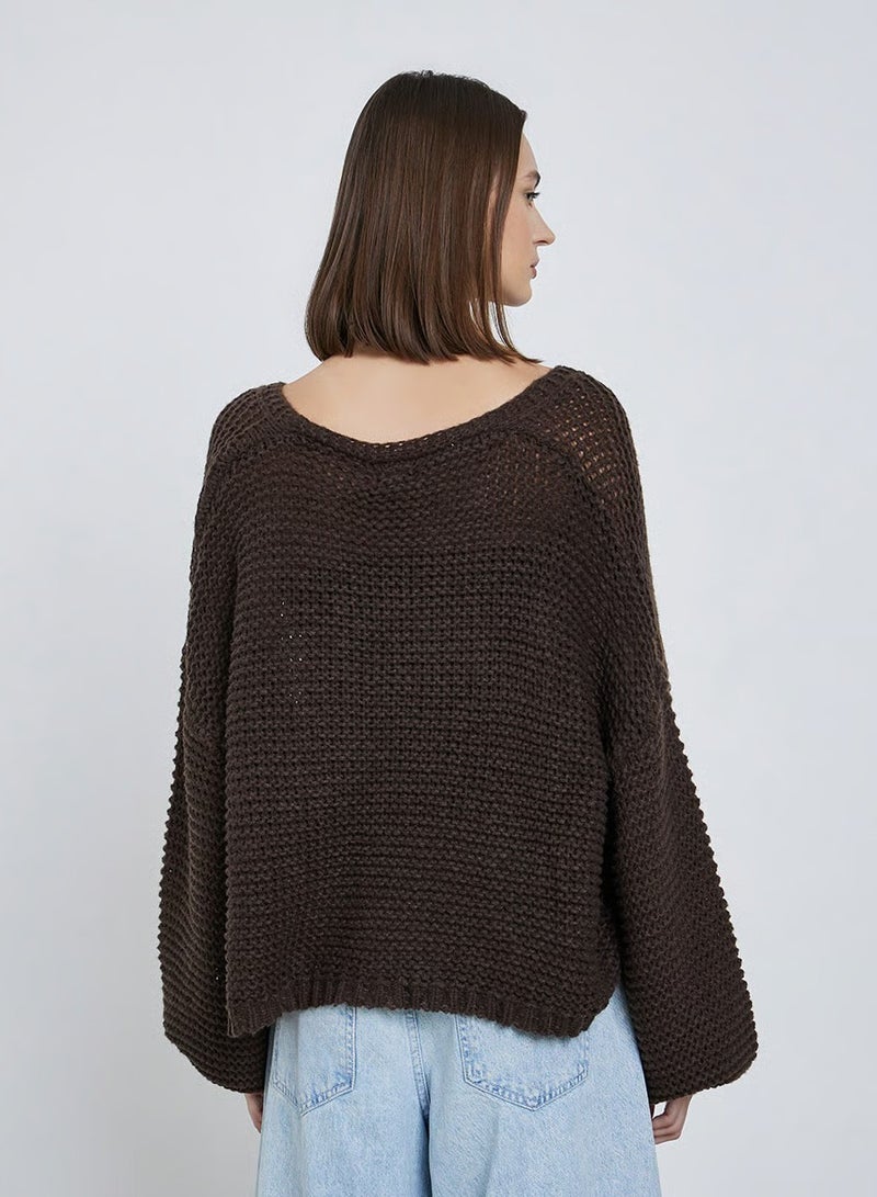 ستايلي كارديجان محبوك شانكي بقصة بوكسي - Image 4