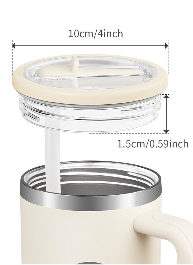 Generic 2 Pack 40 Oz Tumbler Flip Straw Lid Replacement Fit For Stanley Quencher Spill Proof Splash Resistant Tumbler Lids Reusable Tumbler Cover For Stanley Cup White  - Image 3