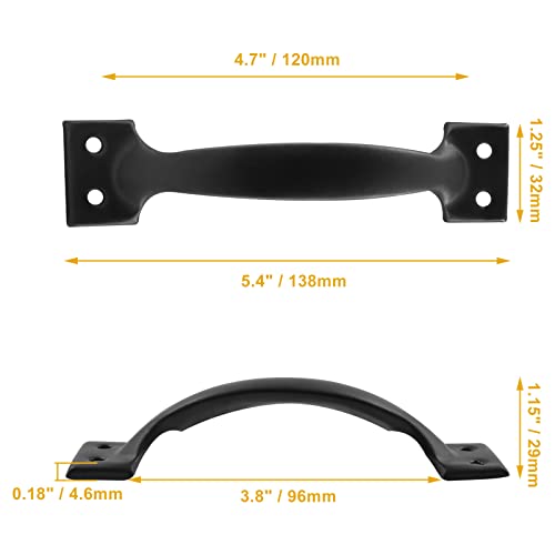 Murtenze 20 Pcs Black 5.5 Inch Barn Door Handles Vintage Gate Handles, Cabinet Handle Pulls Large Gate Pulls for Kitchen Cupboard Furniture Drawer Cabinet Hardware - Image 3