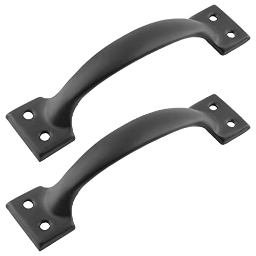 Murtenze 20 Pcs Black 5.5 Inch Barn Door Handles Vintage Gate Handles, Cabinet Handle Pulls Large Gate Pulls for Kitchen Cupboard Furniture Drawer Cabinet Hardware - Image 2