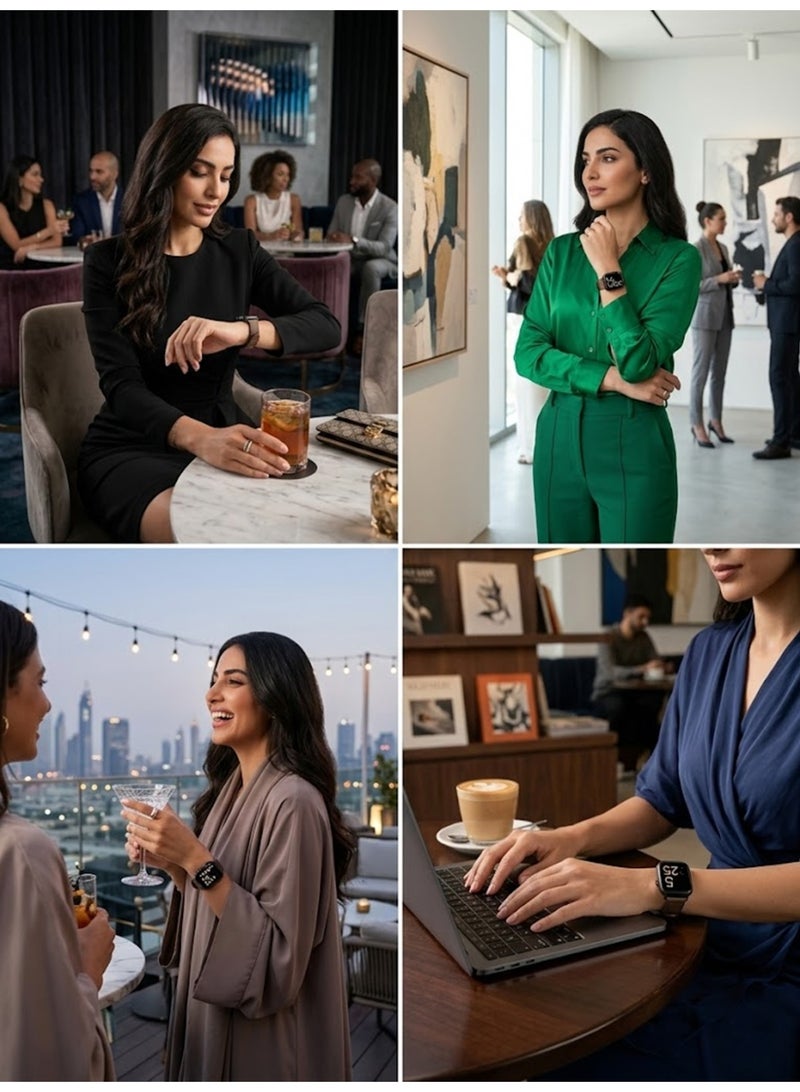 جوي فوكس سوار ساعة متوافق مع ساعات أبل سيريز 38 مم، 40 مم، 41 مم للنساء، مصنوع من الجلد الطبيعي، بتصميم مزدوج اللفة، سوار بديل رفيع لساعات أبل سيريز 10، 9، 8، 7، 6، SE، بني اللون - Image 5