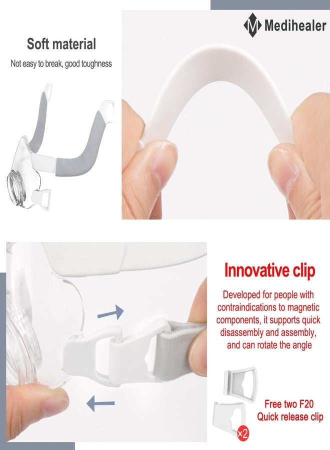 Medihealer Non-Magnetic Frame Kit for Airfit F20, Including 1PCS Frame & Headgear for Air Fit F20&1Pair Non-Magnetic Clips&2PCS Strap Covers, Non-Magnetic All Components (Without Mask and Elbow) - Image 3