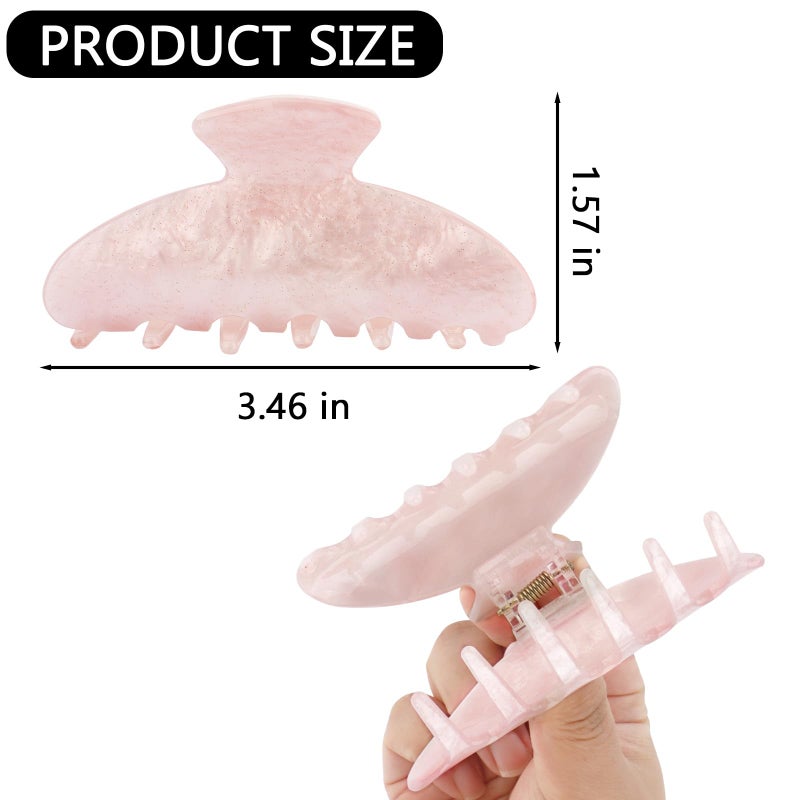 Canitor Hair Claw Clips for Women Acrylic Marbled Hair Clips for Thick Thin Hair Emi Cute Hair Accessories Teen Girl Gifts Stocking Stuffers (black,pink,white) - Image 5