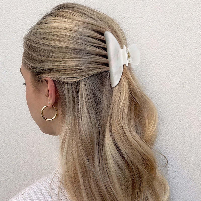 Canitor Hair Claw Clips for Women Acrylic Marbled Hair Clips for Thick Thin Hair Emi Cute Hair Accessories Teen Girl Gifts Stocking Stuffers (black,pink,white) - Image 2