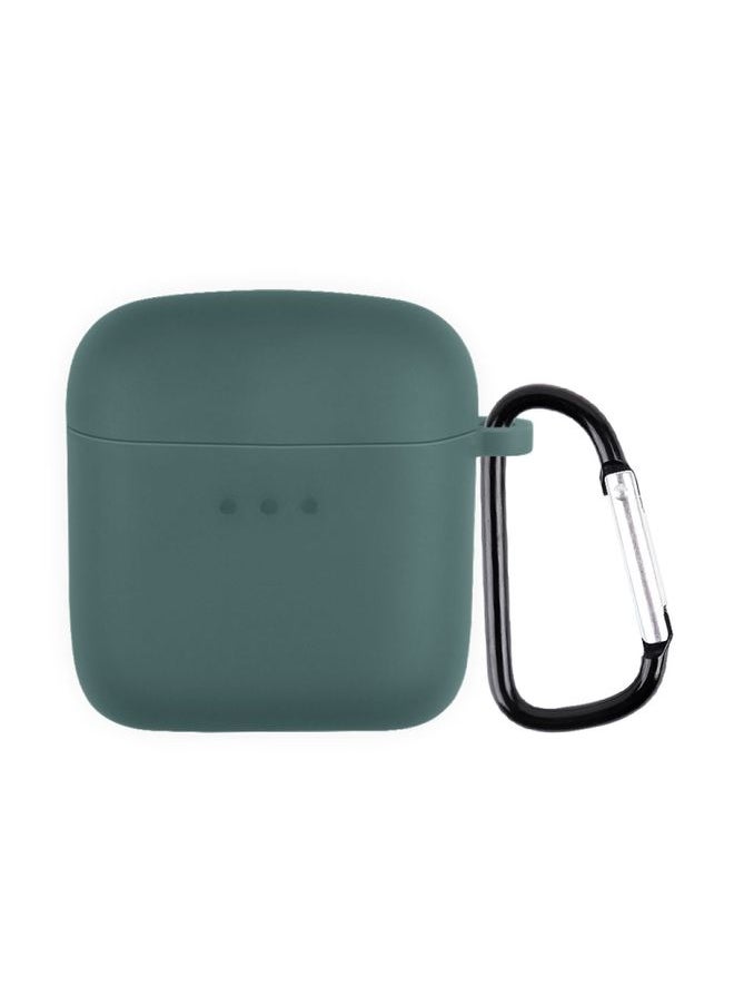 Generic - Case Cover For Boat Airdopes 131 Silicone Earphone Protective Case with Hook Dark Night Green - Image 1