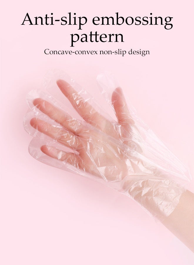 DUNISO 200Pcs Disposable Gloves Multipurpose PE Heavy Duty Non-Sterile Plastics Gloves Transparent Waterproof Disposable Gloves Use for Food, Safety, Cleaning, Barber Shop, Garage etc - Image 5