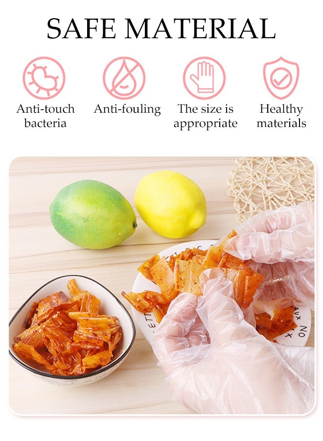 DUNISO 200Pcs Disposable Gloves Multipurpose PE Heavy Duty Non-Sterile Plastics Gloves Transparent Waterproof Disposable Gloves Use for Food, Safety, Cleaning, Barber Shop, Garage etc - Image 4