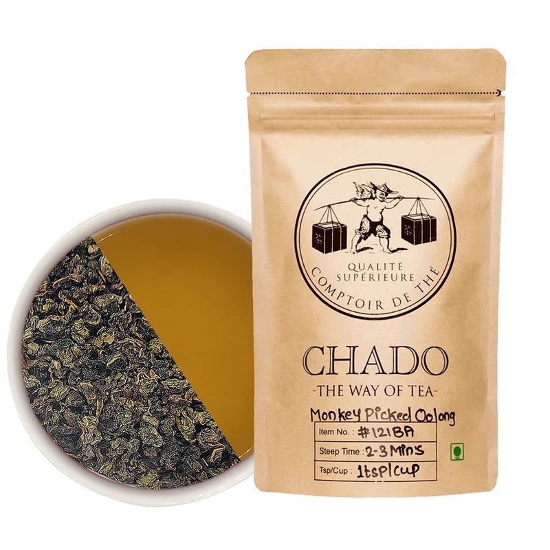 Chado Tea Monkey Picked Oolong (2.5*15=37.5 g Pyramid Tea Bags) |Makes 45 cups |3 Infused |Fresh Oolong Tea - Image 1