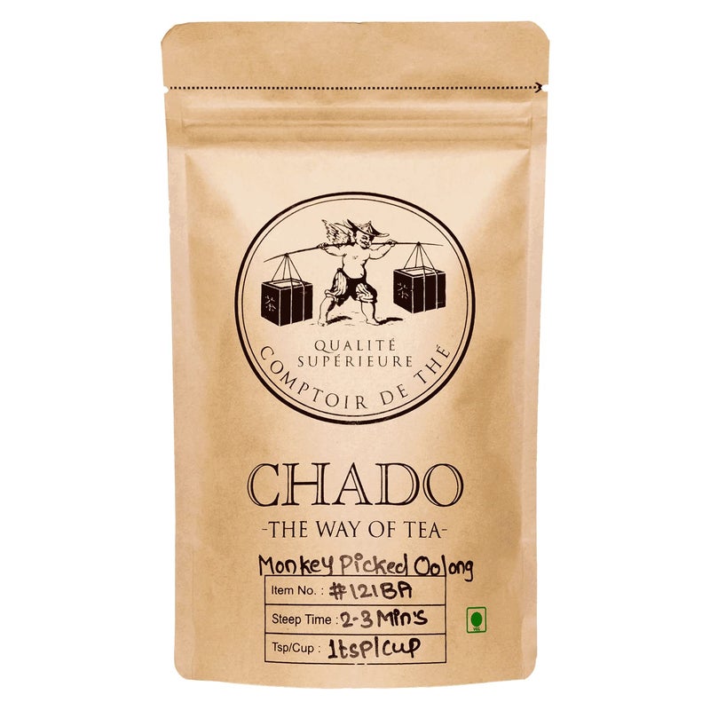 Chado Tea Monkey Picked Oolong (2.5*15=37.5 g Pyramid Tea Bags) |Makes 45 cups |3 Infused |Fresh Oolong Tea - Image 2