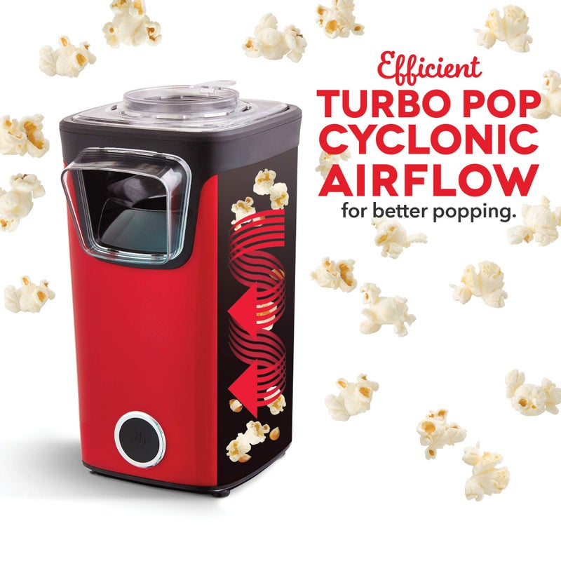 Dash Turbo Pop Popcorn Maker - Theater-Style Popcorn Machine - Comes with Measuring Cup & Butter-Melting Tray - Convenient, Space-Saving Design - 8 Cups, Red - Image 3