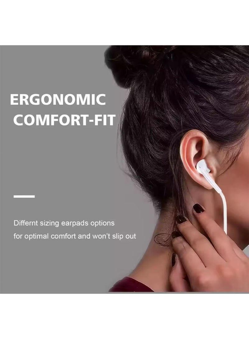 LNKOO EarBuds with USB C Wired Earbuds with Microphone & Volume Control, In-ear Headphones for iPhone 15 Pro Max, iPad Pro/Air, Samsung (White)  - Image 5