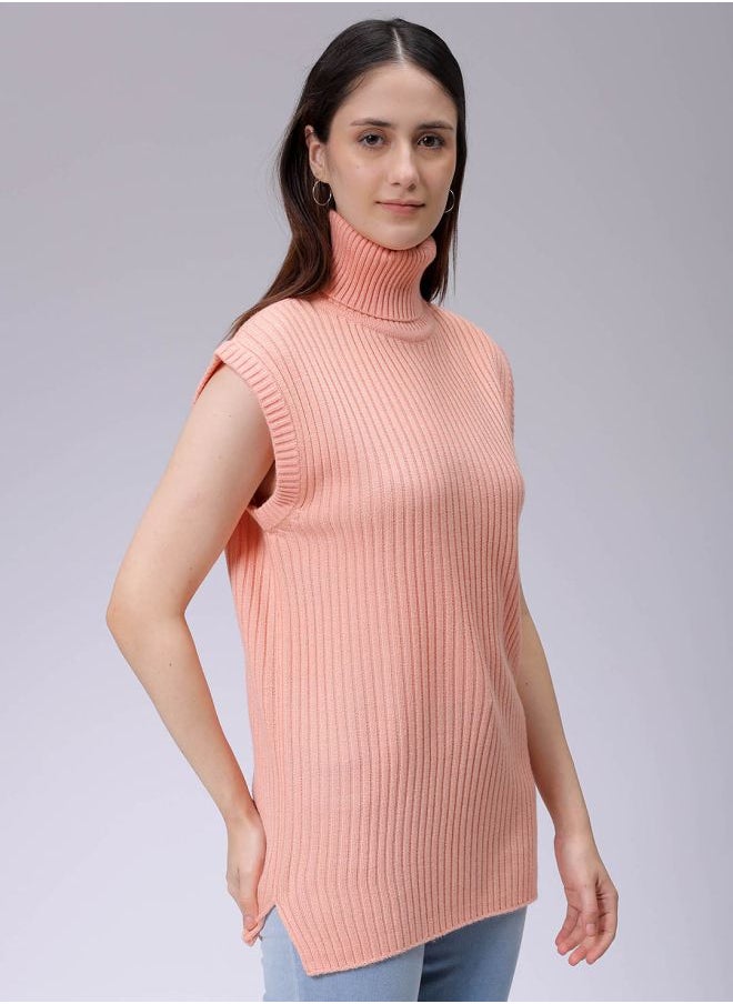 Freehand Women Loose Fit Solid High Neck Sweater  - Image 4