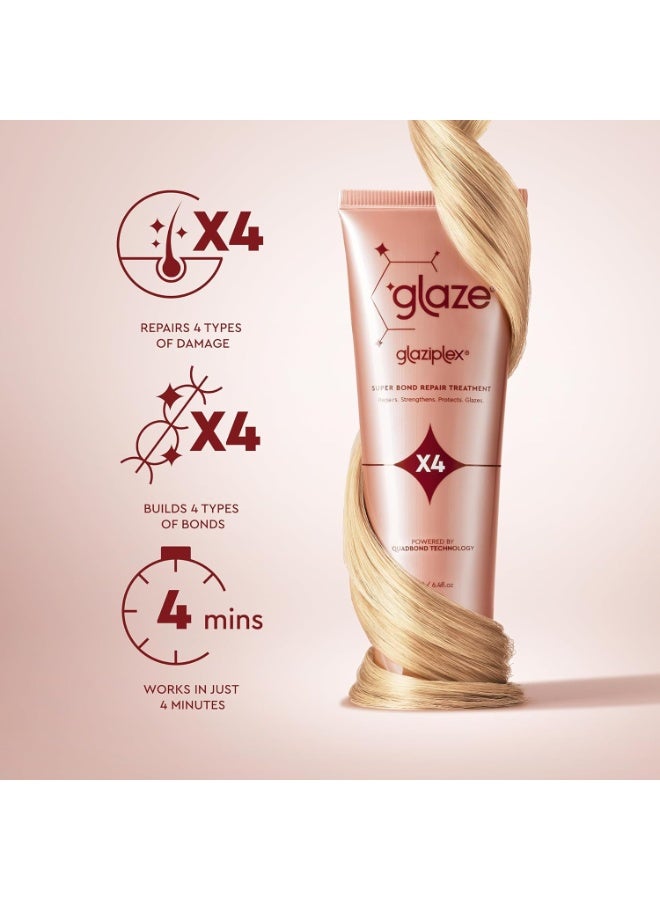 Glaze GlaziPlex Super Bond Repair Treatment 120ml 4 in 1 Deep Conditioning Hair Treatment Repairs Heat Chemical Colour and Styling Damage Hair Mask for Dry Damaged Hair Works in 4 Minutes - Image 3