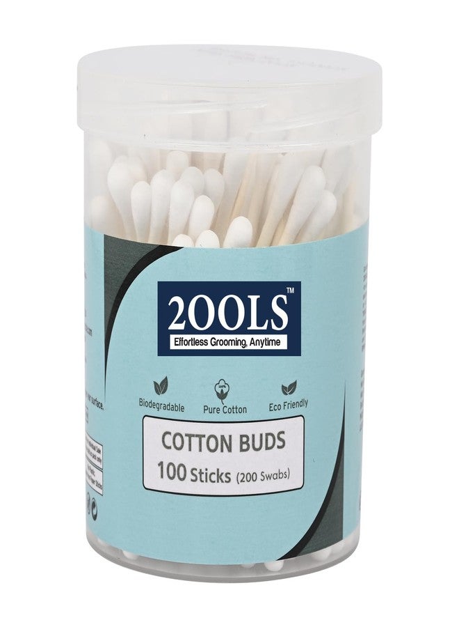 2ools Cotton Buds, Gentle Cotton Swabs for Personal Hygiene and Beauty - 100 Sticks (200 Swabs) (TSCS8001) - Image 1