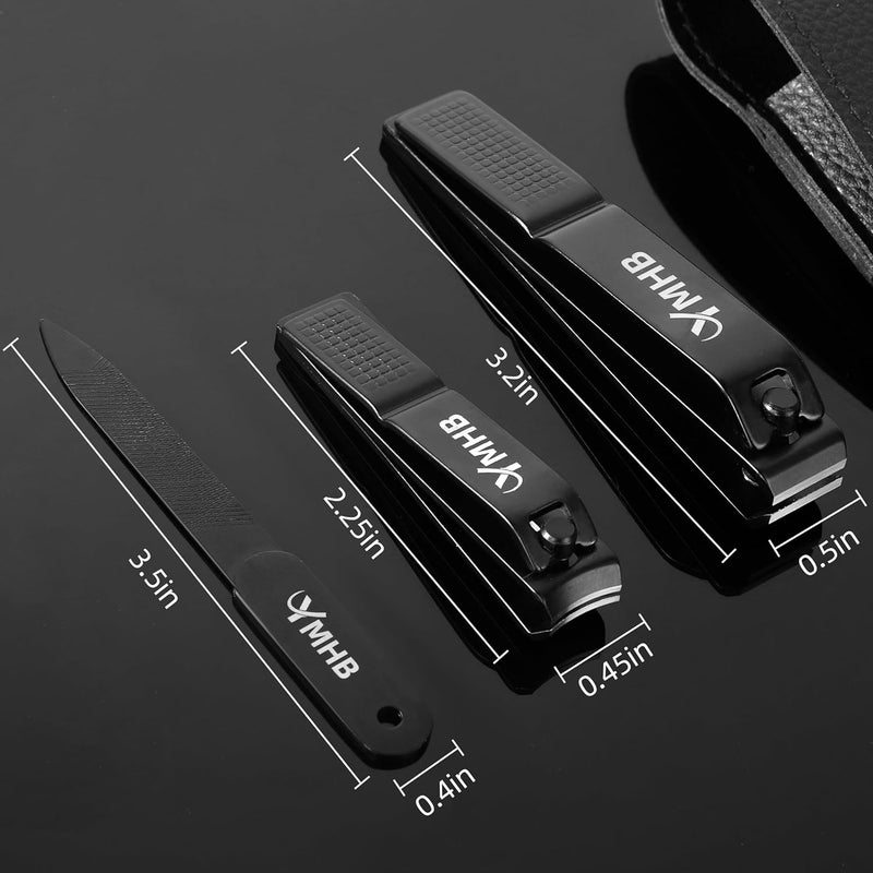 YMHB Nail Clippers Set with Nail File and Leather Case - Image 4