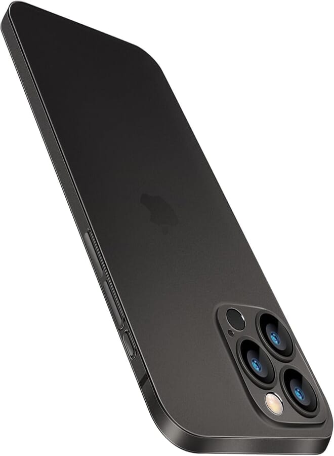 GQ for iPhone 16 Pro Slim Case,Paper-Thin Transparent Finish Skin Back Case [Non Yellowing] Ultra Protective Cover with Camera Protection 6.3 Inch (Translucen Black)