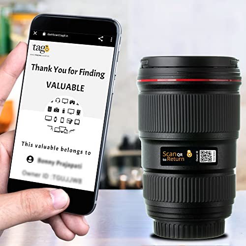 tag8 Dolphin Camera Gear Security - Smart Alternative to GPS Tracker, Comes with Bluetooth Tracker & 8 QR-Enabled Tags for Camera Accessories Like DSLR Camera Lens, Bag, Tripod, Adapter & Charger - Image 3