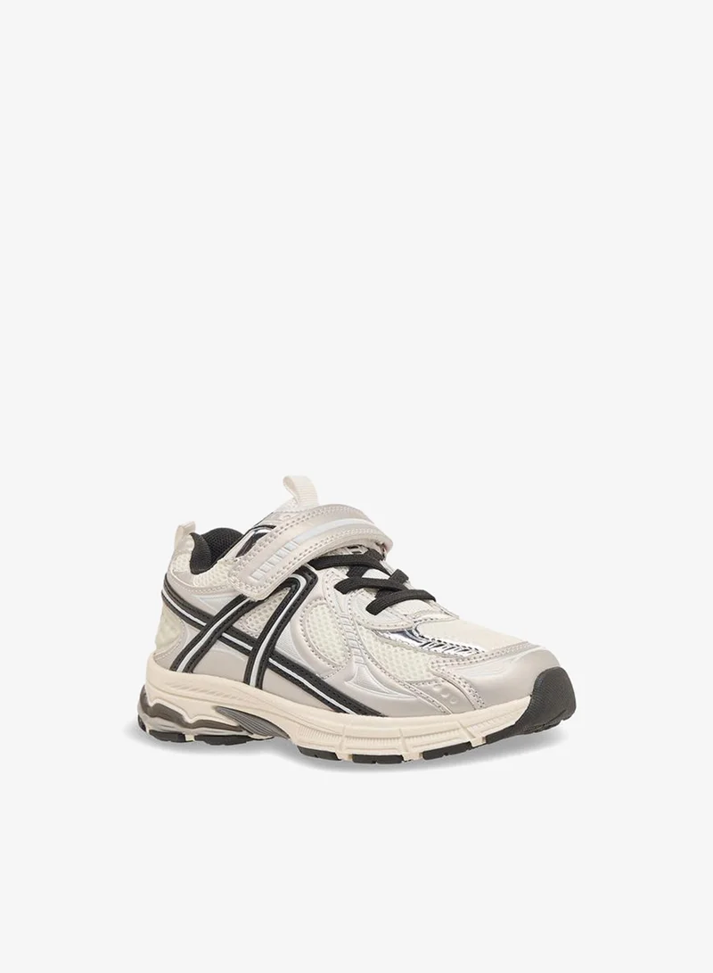 جونيورز Panelled Sneakers With Hook And Loop Closure