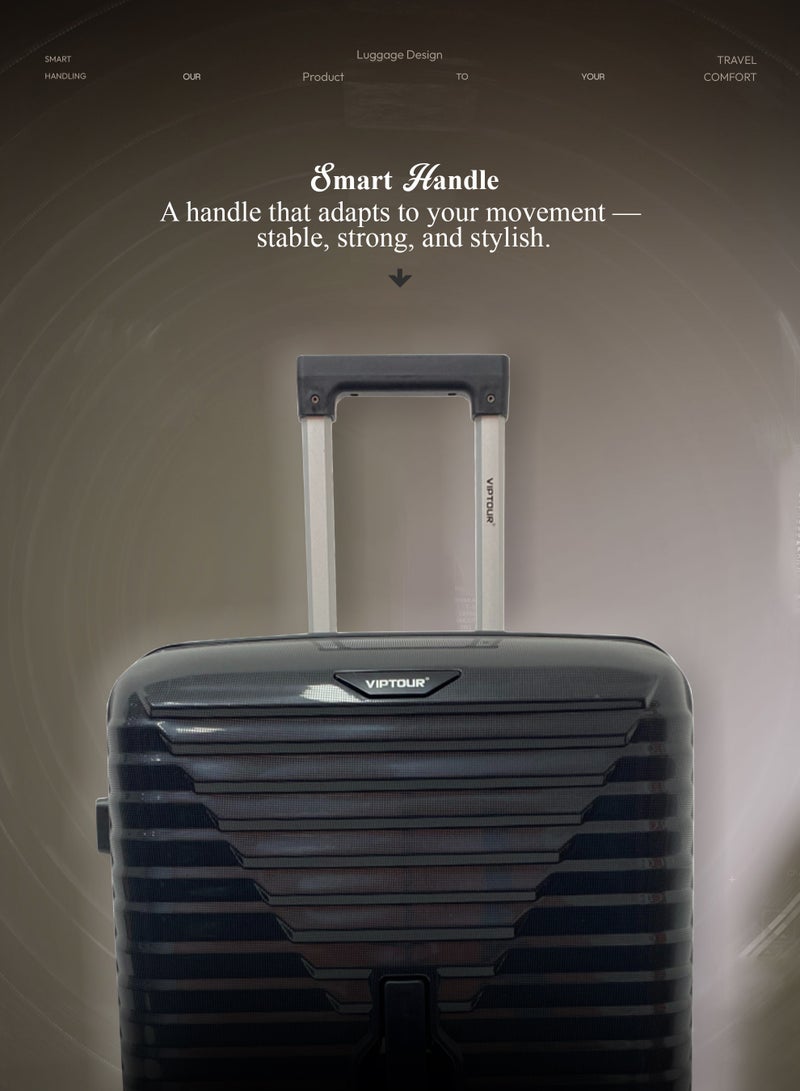 فيبتور مجموعة حقائب سفر متينة من البولي بروبيلين بمقبض تلسكوبي و4 عجلات دوارة مزدوجة وسحاب إغلاق آمن - Image 3