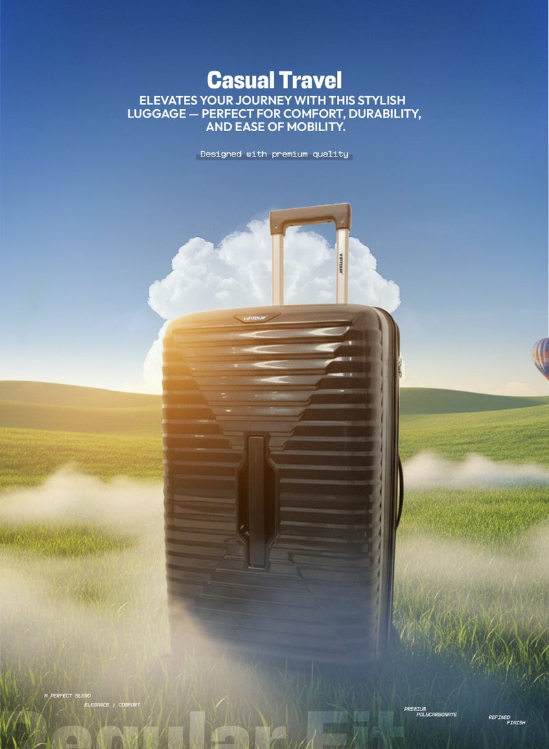 فيبتور مجموعة حقائب سفر متينة من البولي بروبيلين بمقبض تلسكوبي و4 عجلات دوارة مزدوجة وسحاب إغلاق آمن - Image 2