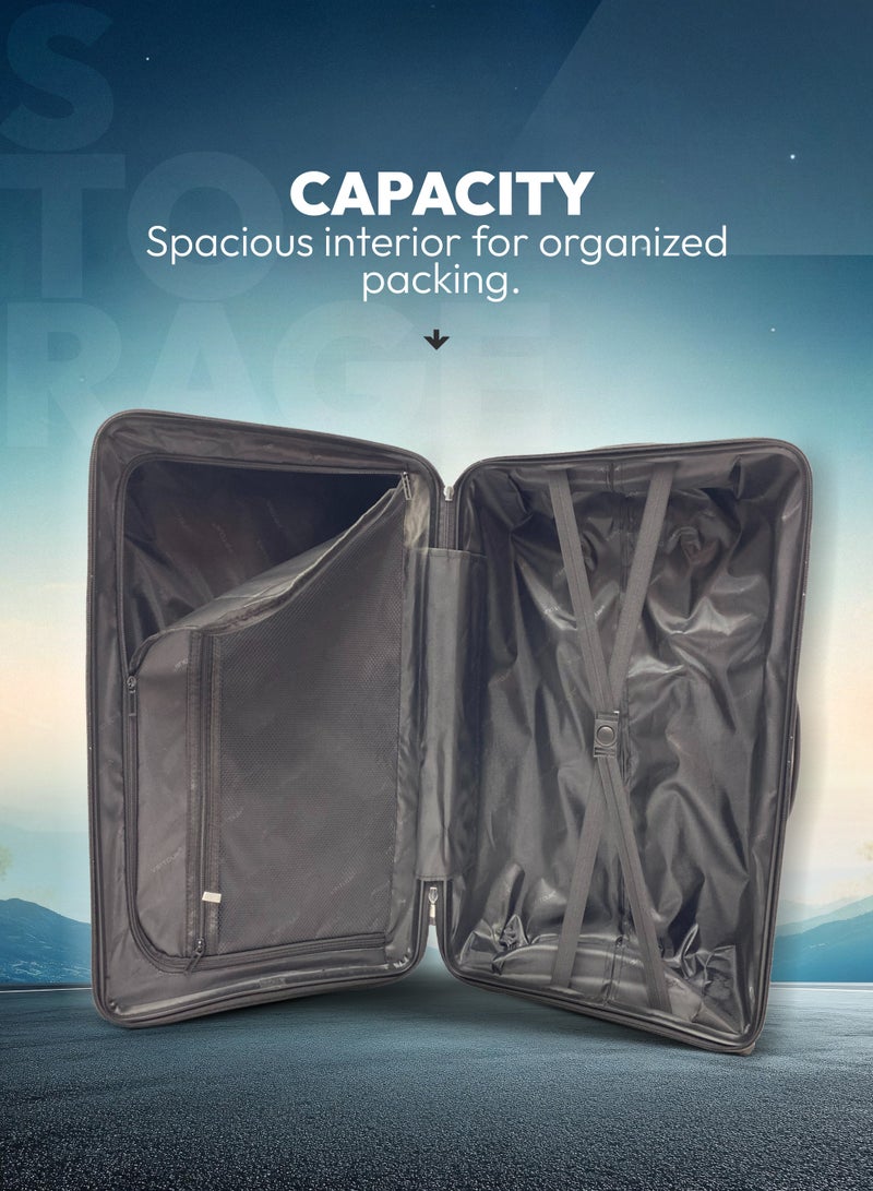 فيبتور مجموعة حقائب سفر متينة من البولي بروبيلين بمقبض تلسكوبي و4 عجلات دوارة مزدوجة وسحاب إغلاق آمن - Image 4