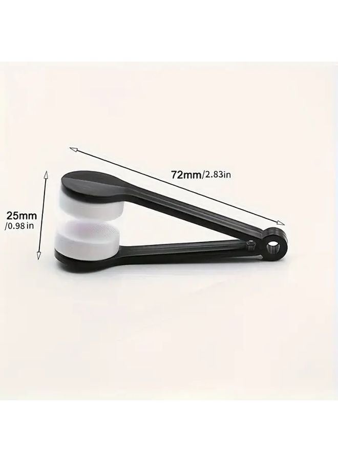 4 قطع من مجموعة تنظيف النظارات المميزة بحالة سفر مع قمصة من الألياف الدقيقة وفرشاة مزدوجة الجوانب لون عشوائي - Image 4