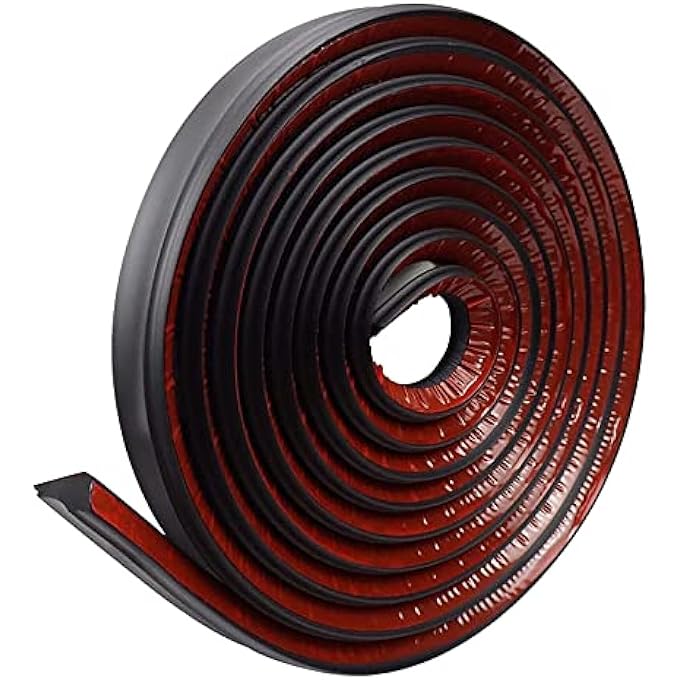 5 M CEILING MOULDING 38 X 26 MM, FLEXIBLE SELF-ADHESIVE TRIM, QUADRANT TRIM, ANTI-MOULD SKIRTING BOARD, WATERPROOF TRIM FOR WALL EDGES, CABINET EDGES (BLACK)