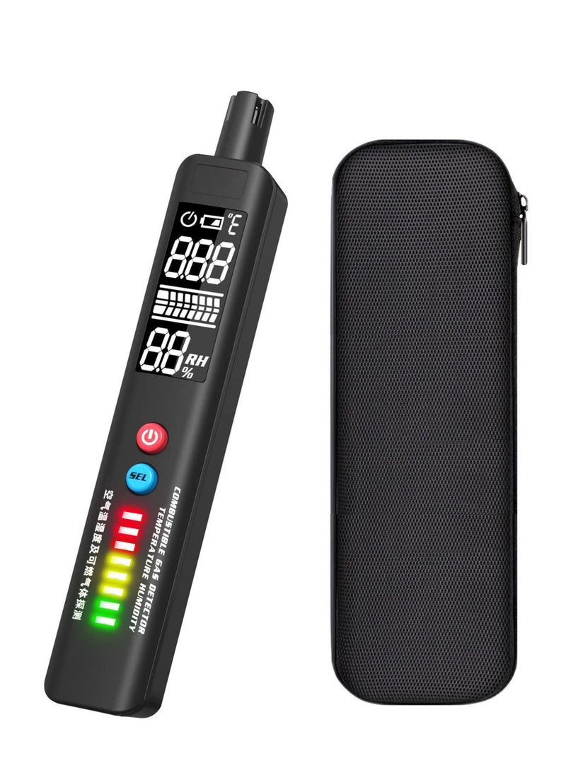 SYOSI Gas Leak Detector, Portable EBTN LCD Natural Gas Sniffer, Integrated Temperature & Humidity Sensor Locates Combustible Gas Like LPG LNG Propane Methane & Butane Gases Fuel Carbon Monoxide  - Image 1