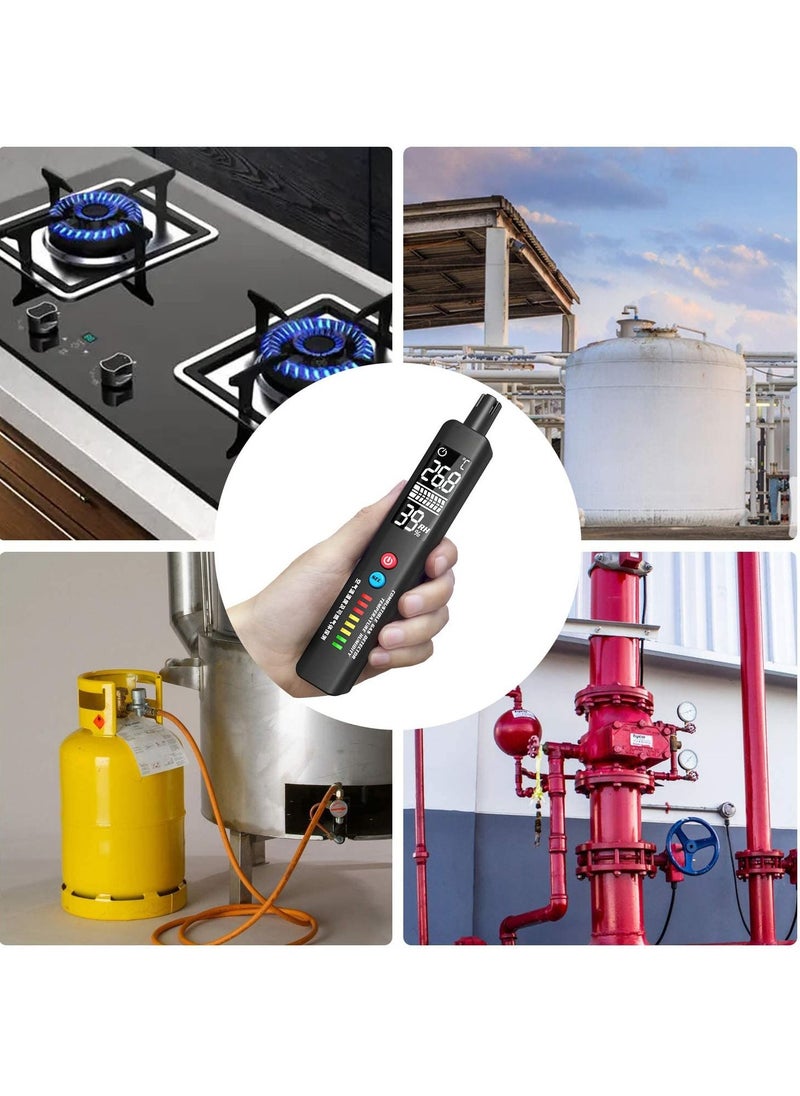 SYOSI Gas Leak Detector, Portable EBTN LCD Natural Gas Sniffer, Integrated Temperature & Humidity Sensor Locates Combustible Gas Like LPG LNG Propane Methane & Butane Gases Fuel Carbon Monoxide  - Image 2