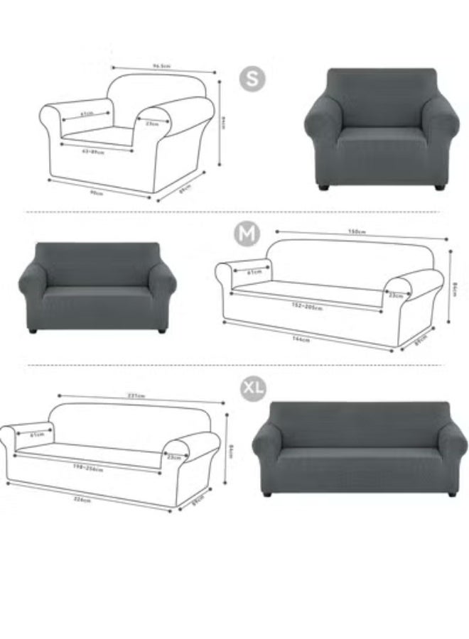 fantasize Waterproof Sofa Slipcover 3 Seater Sofa with Elastic Bottom Pets Protector Furniture Covers Soft Four Seasons Universal Couch Covers Washable Champagne - Image 5