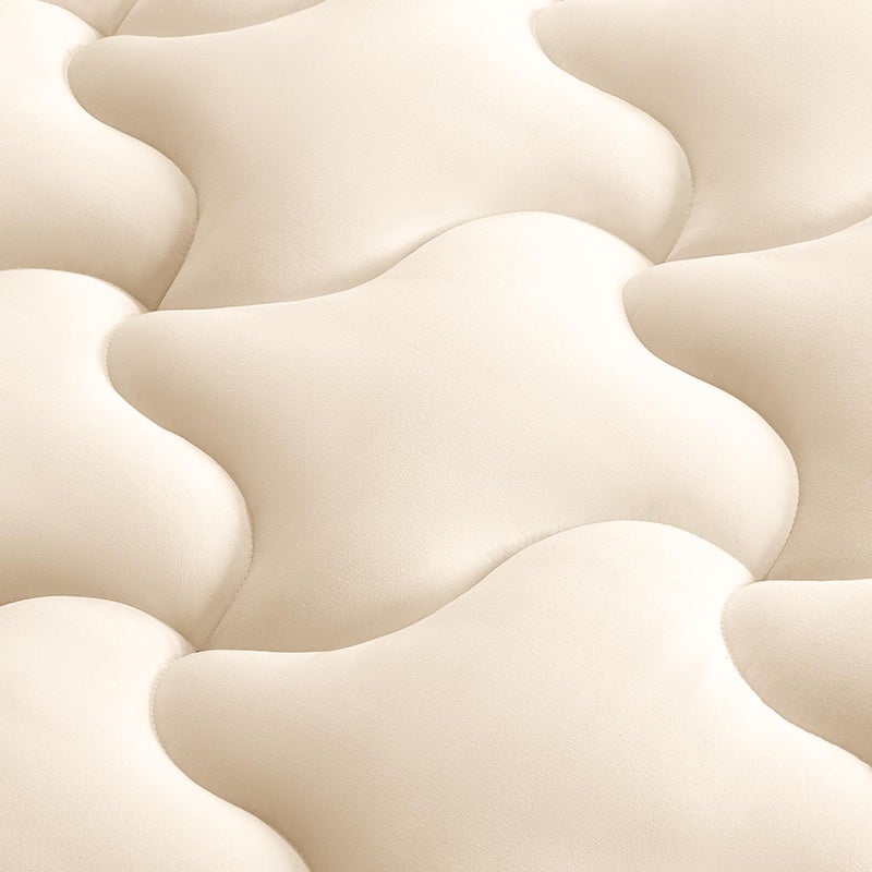 SLEEP ZONE Full Size Soft Mattress Pad Quilted Fitted Mattress Cover for Bedroom Fluffy Down Alternative Mattress Protector Deep Pocket 821 inch Machine Washable Beige Full - Image 2