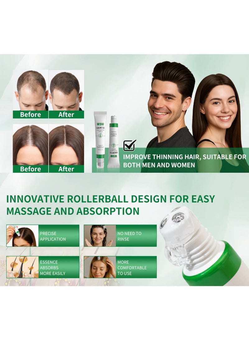 W3W Nourishing Scalp, Strengthening Hair Roots, Repairing Hair Serum. Focuses on scalp care, deeply nourishes hair roots, and strengthens hair. 30ml*2 bottles - Image 3